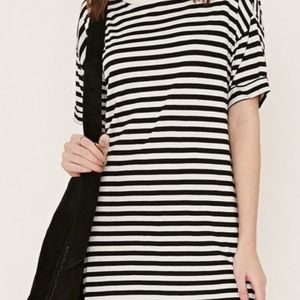 Cotton Emporium Striped Tee Shirt Dress w/ Pockets